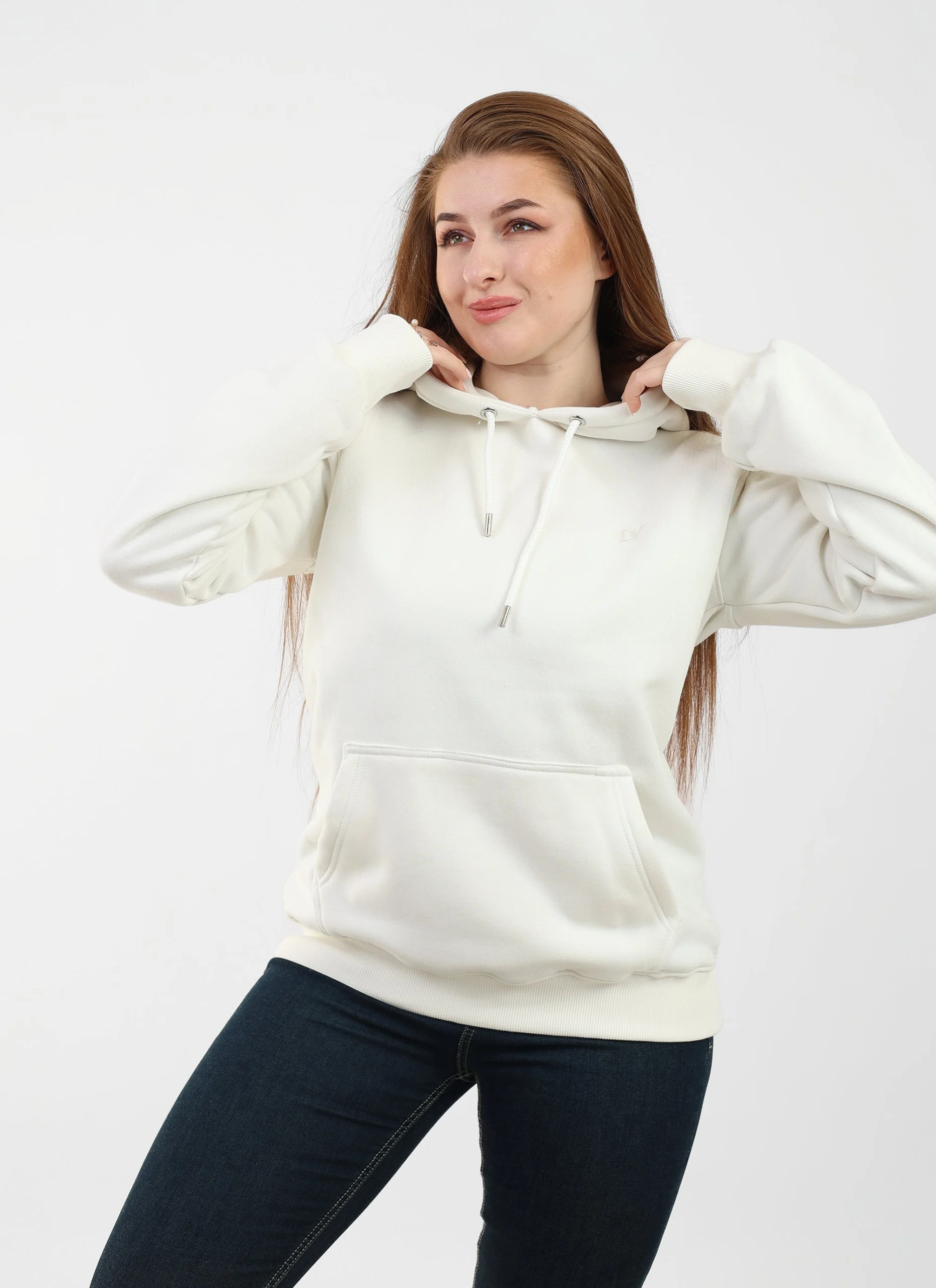 DAVA Hoodie, XL, White